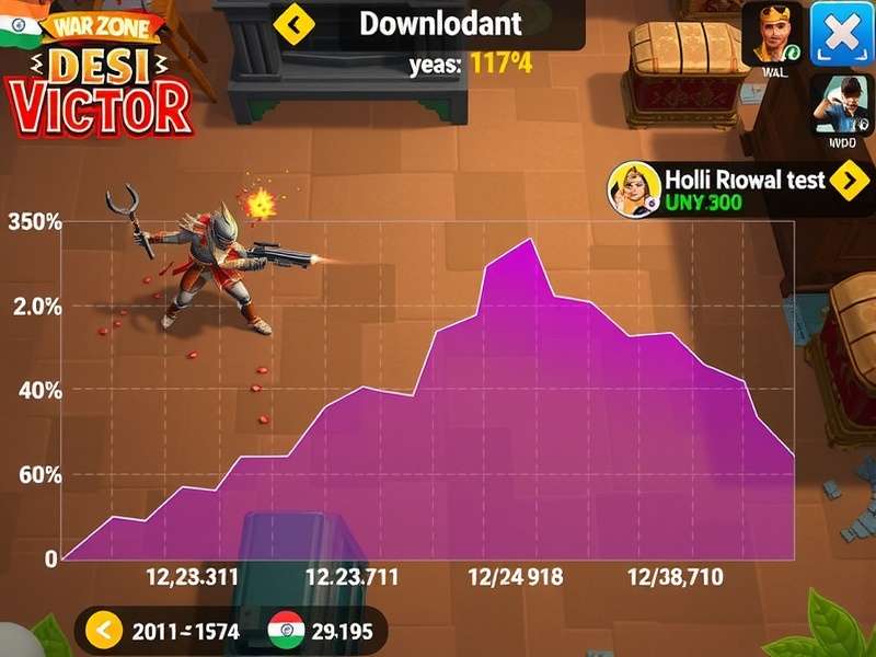 War Zone Desi Victor download statistics chart showing growth in India