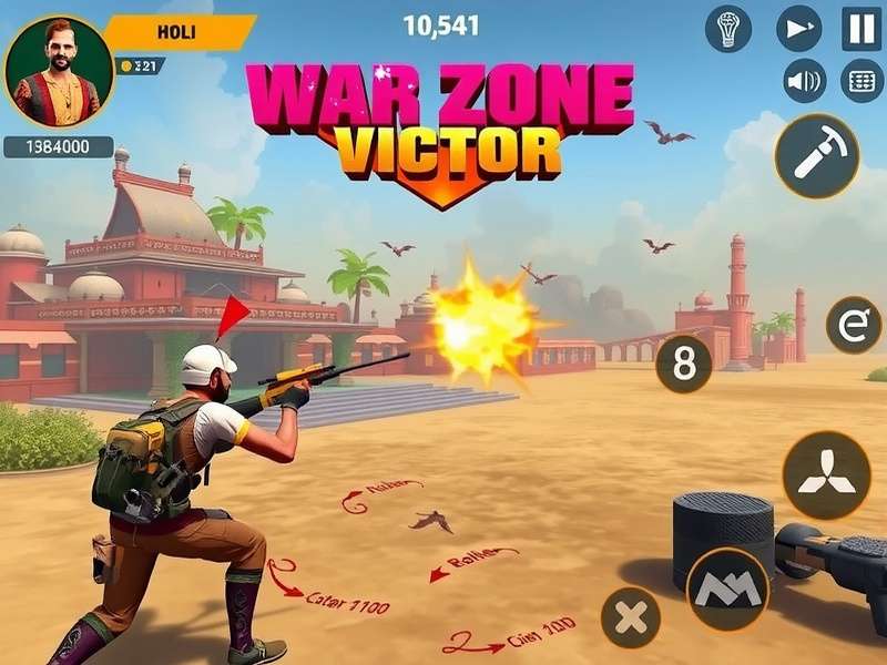 War Zone Desi Victor gameplay screenshot showing battle royale action